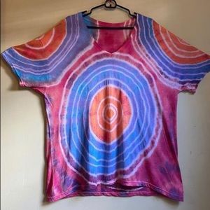 Handmade Tie Dye V-neck Shirt